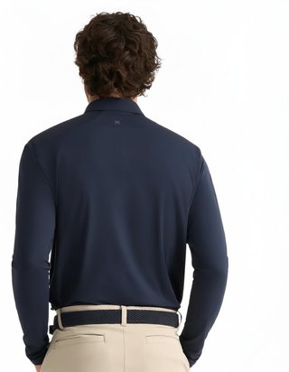 PING Demitri Longsleeve polo da uomo, navy