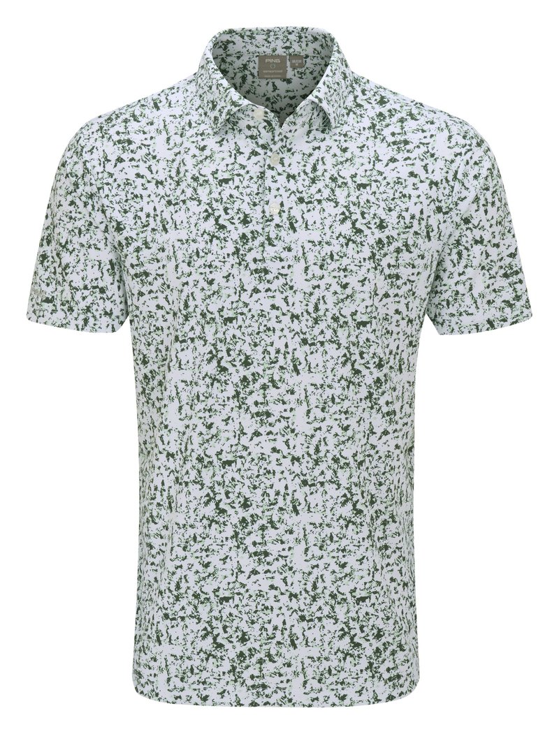 PING Gilmore polo uomo, bianco/gorse green multi