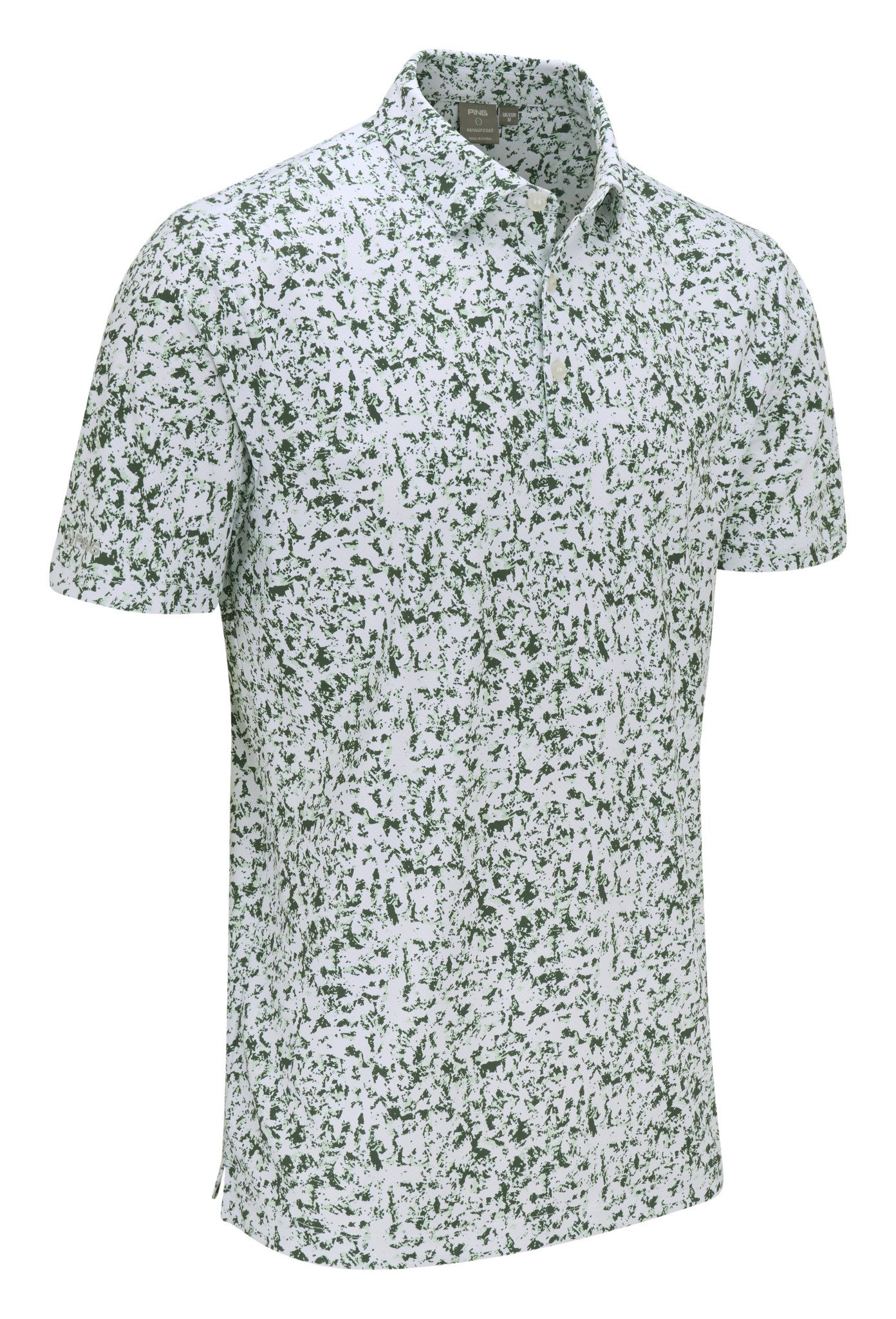 PING Gilmore polo uomo, bianco/gorse green multi