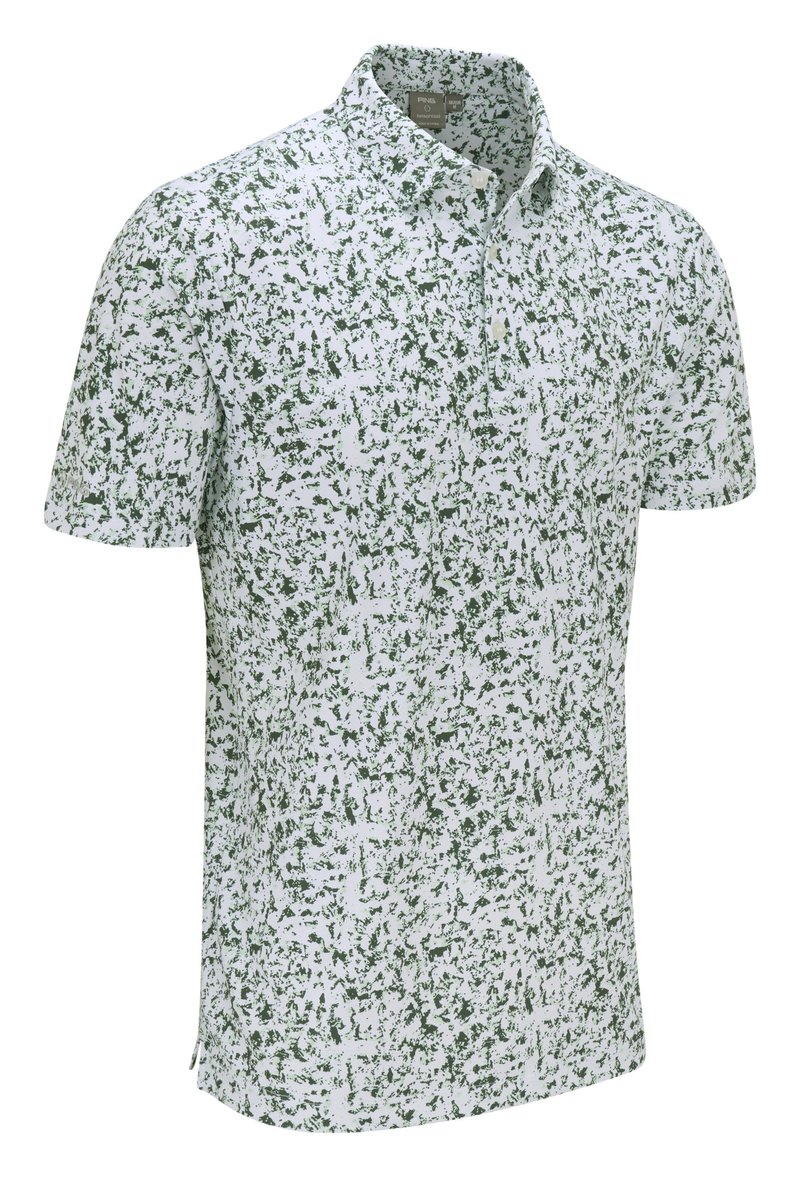 PING Gilmore polo uomo, bianco/gorse green multi