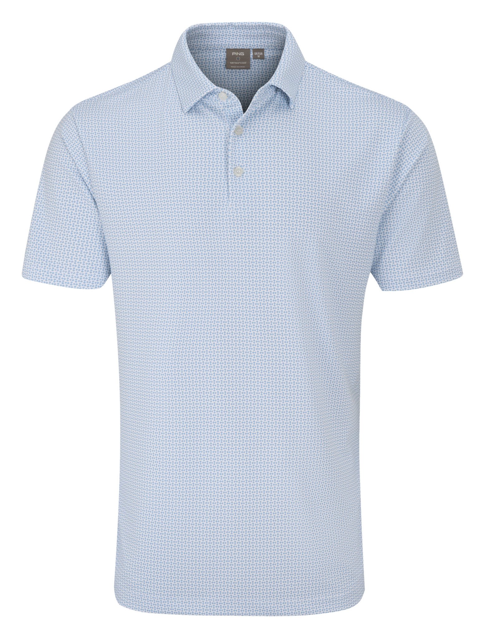 PING Gilmore polo da uomo, bianco/blu polveroso