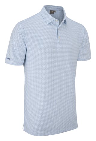 PING Gilmore polo da uomo, bianco/blu polveroso
