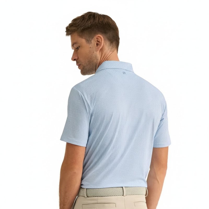 PING Gilmore polo da uomo, bianco/blu polveroso