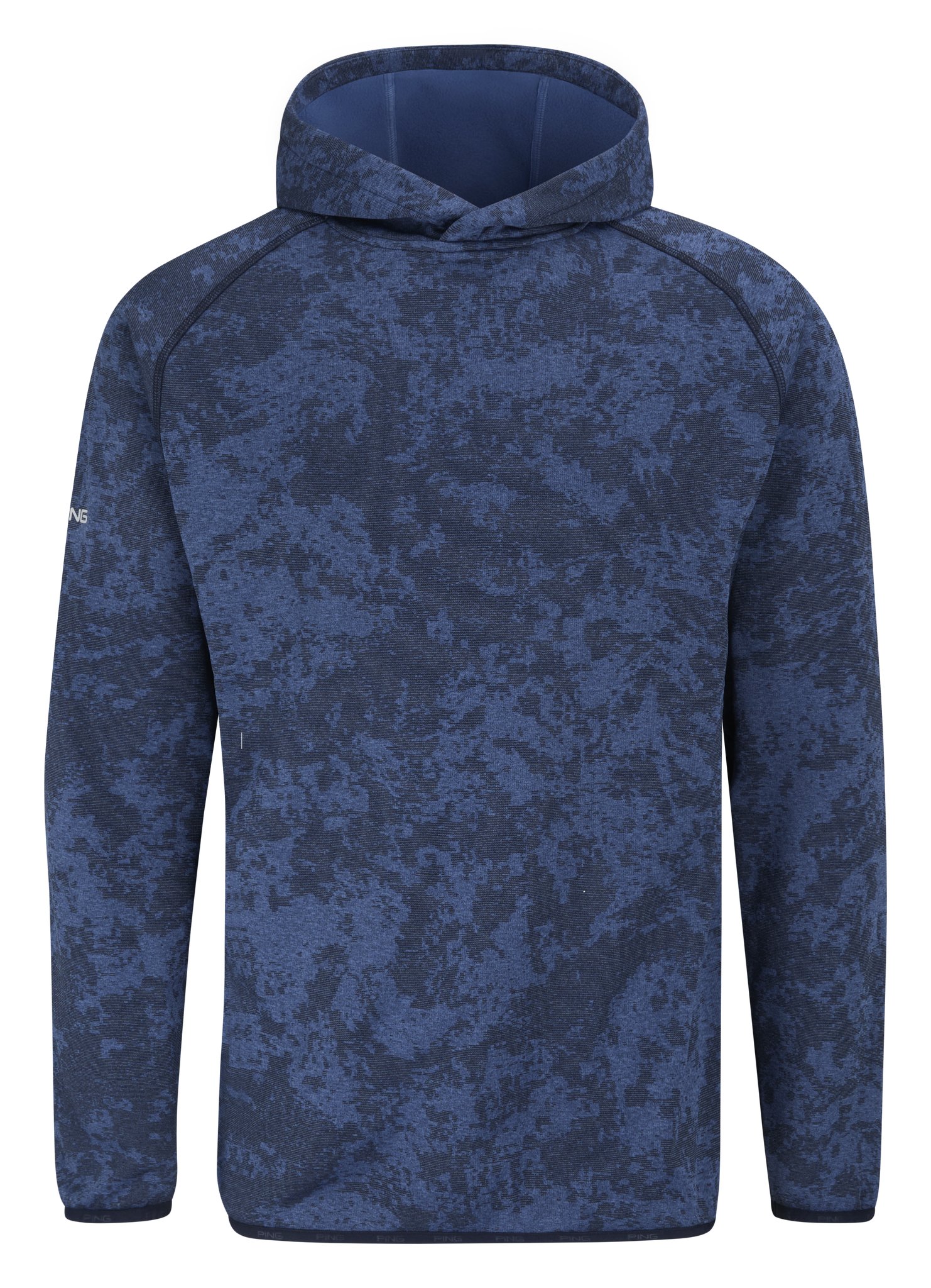 PING Saul felpa con cappuccio da uomo, deep sea blue camo