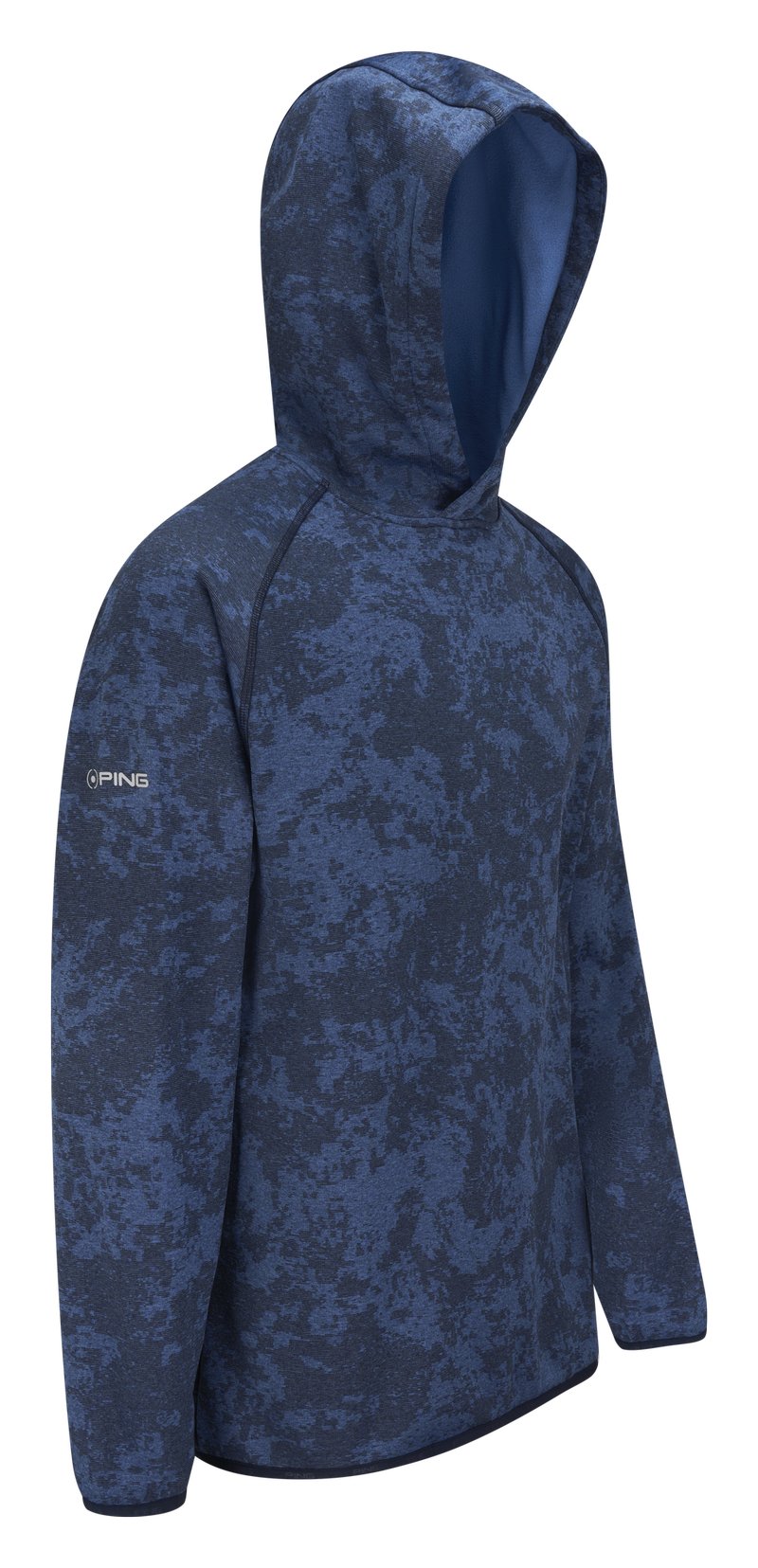 PING Saul felpa con cappuccio da uomo, deep sea blue camo