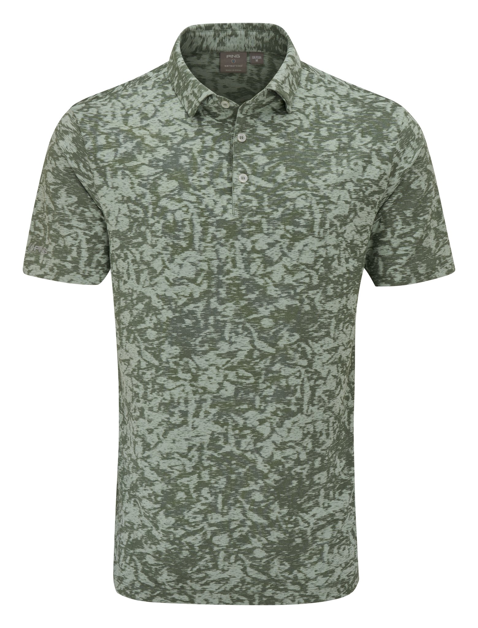 PING Marek Camo Jacquard polo da uomo, jade multi