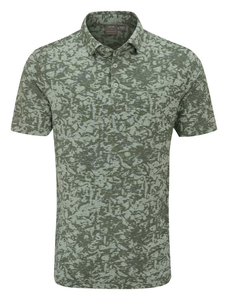PING Marek Camo Jacquard polo da uomo, jade multi