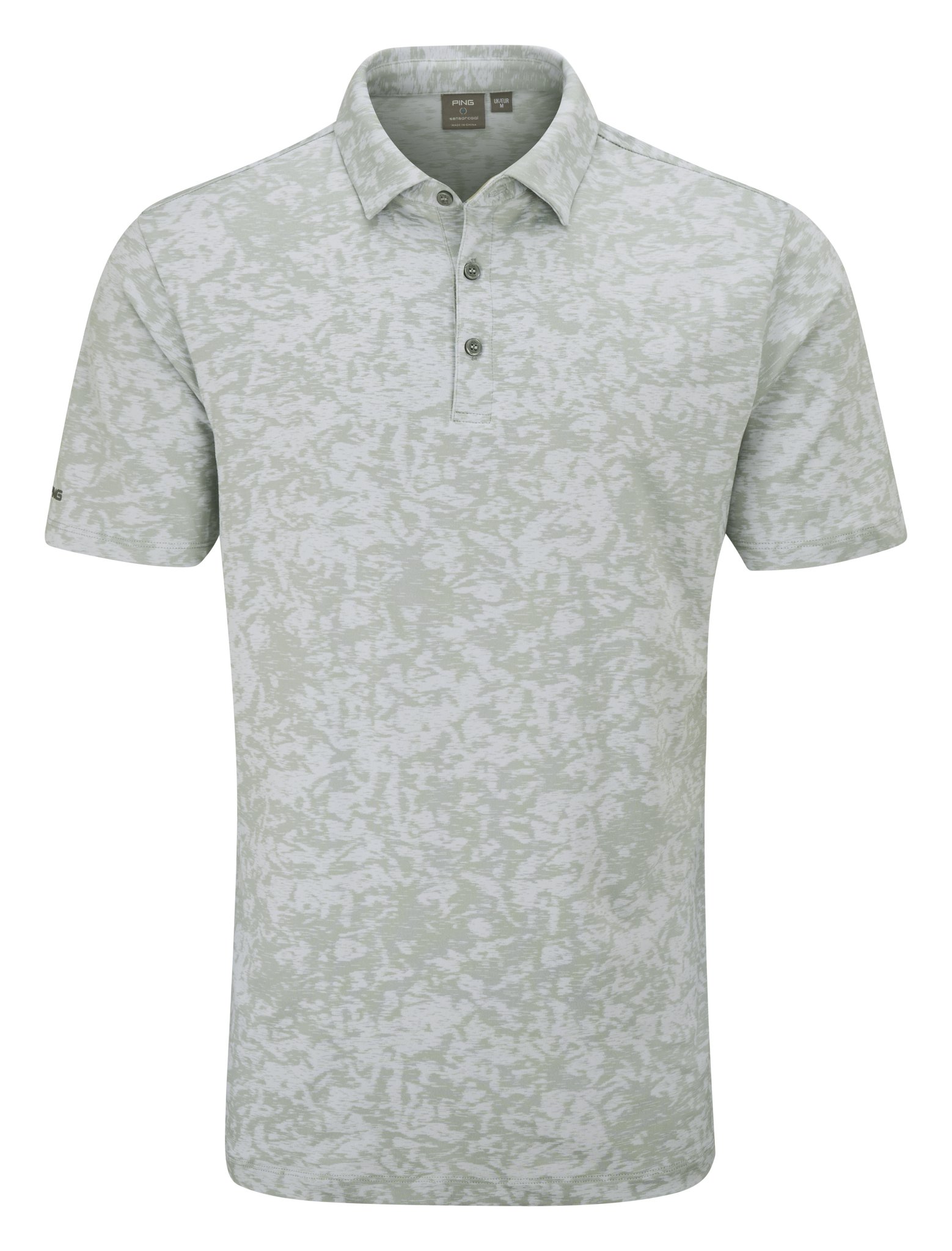 PING Marek Camo Jacquard polo da uomo, silver multi