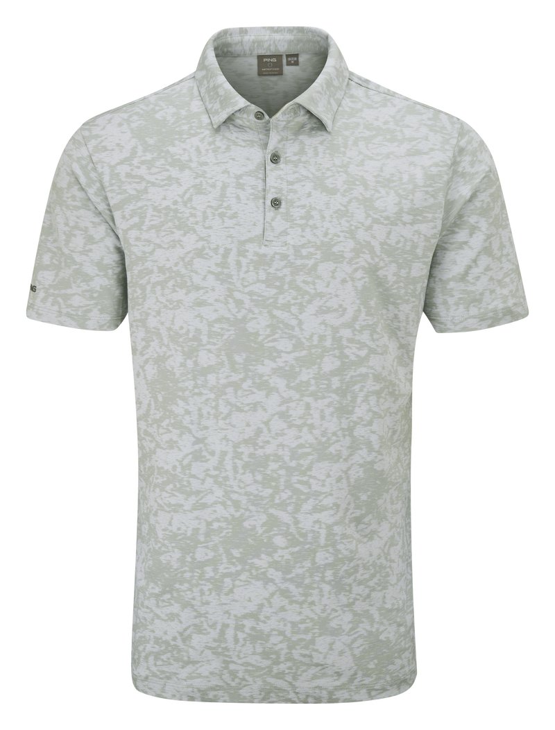 PING Marek Camo Jacquard polo da uomo, silver multi