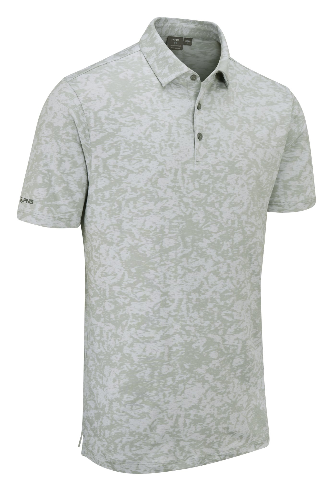 PING Marek Camo Jacquard polo da uomo, silver multi