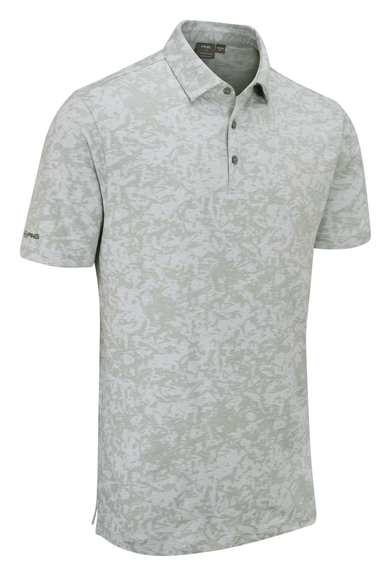 PING Marek Camo Jacquard polo da uomo, silver multi