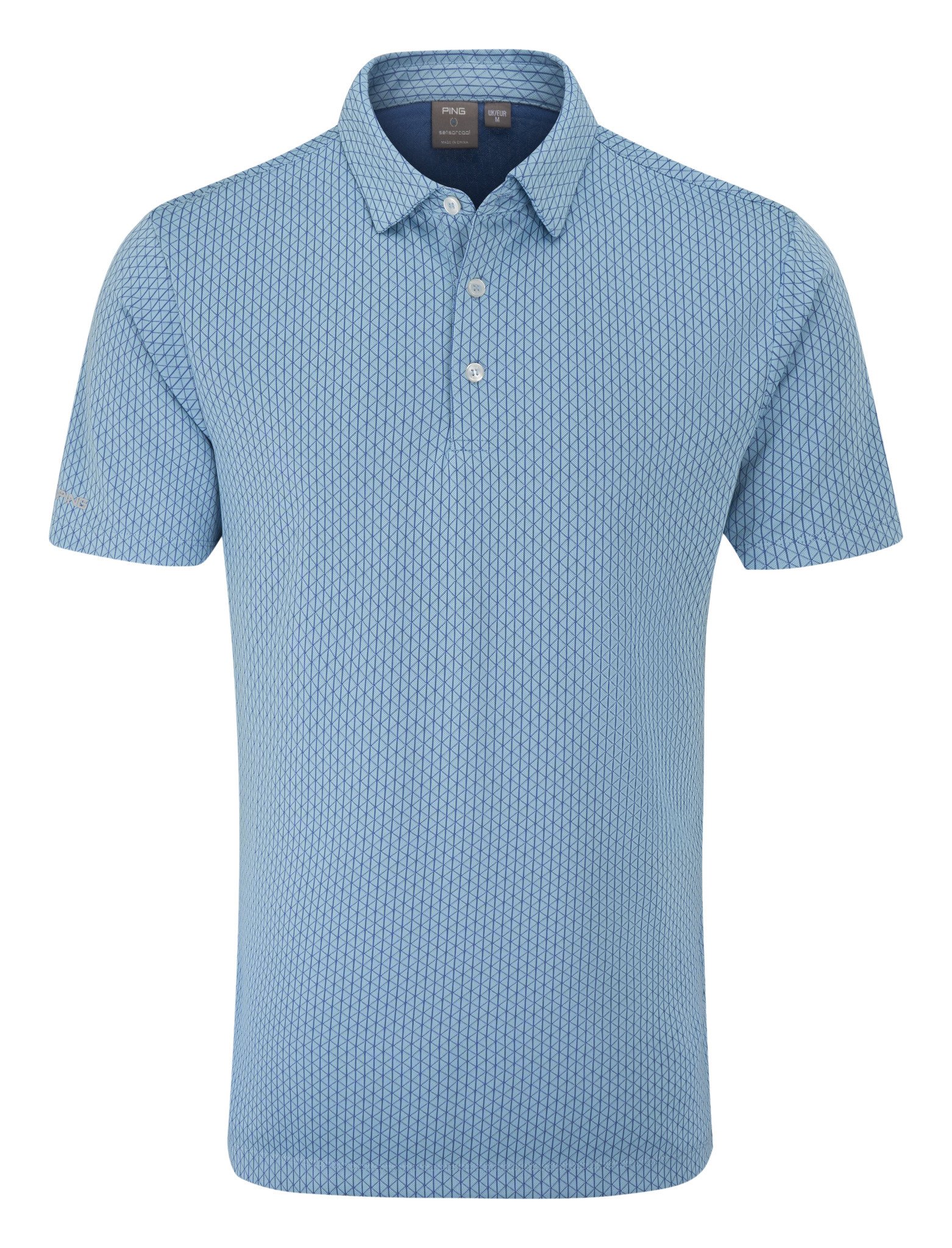PING Hershel polo uomo, dusty blue multi
