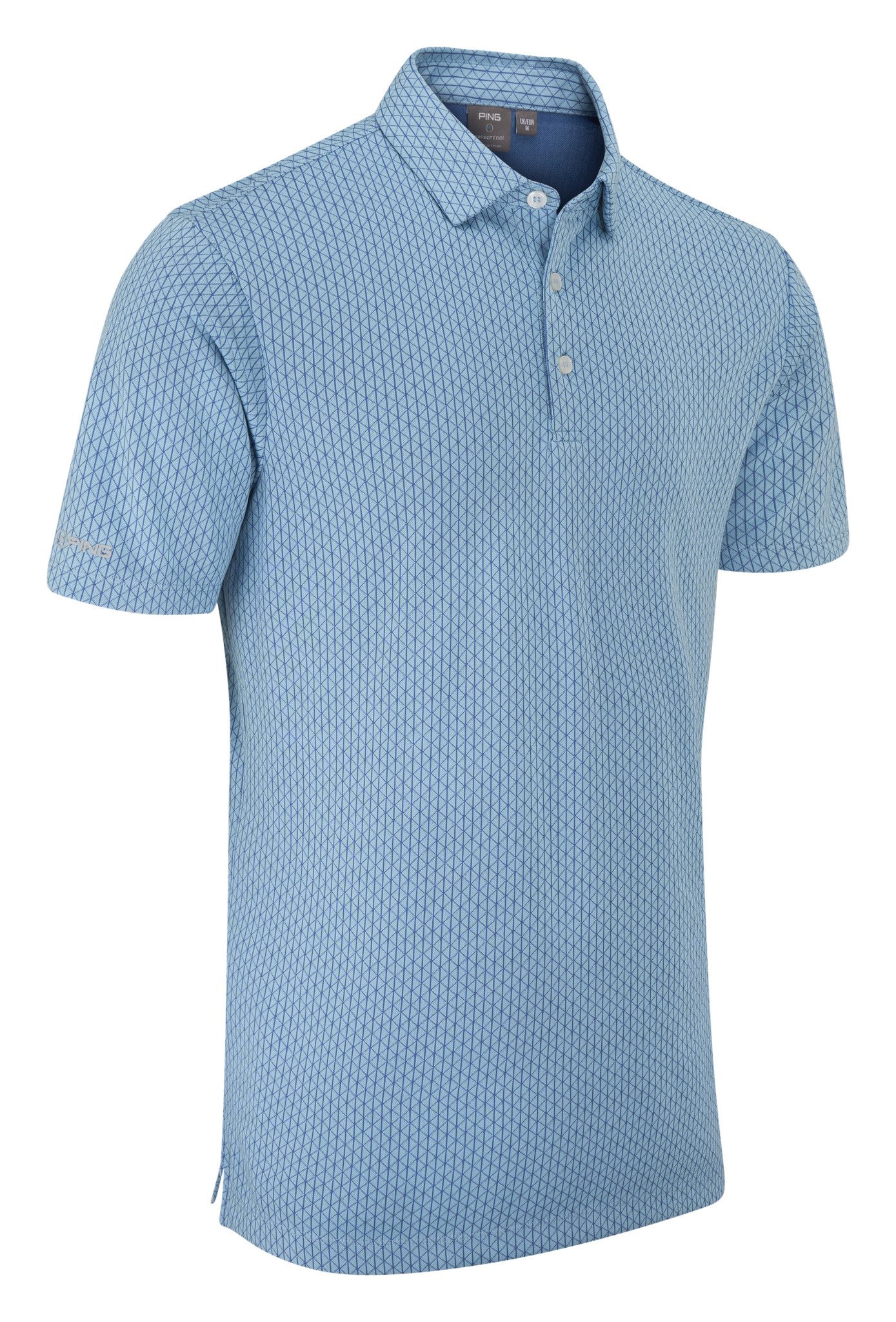 PING Hershel polo uomo, dusty blue multi