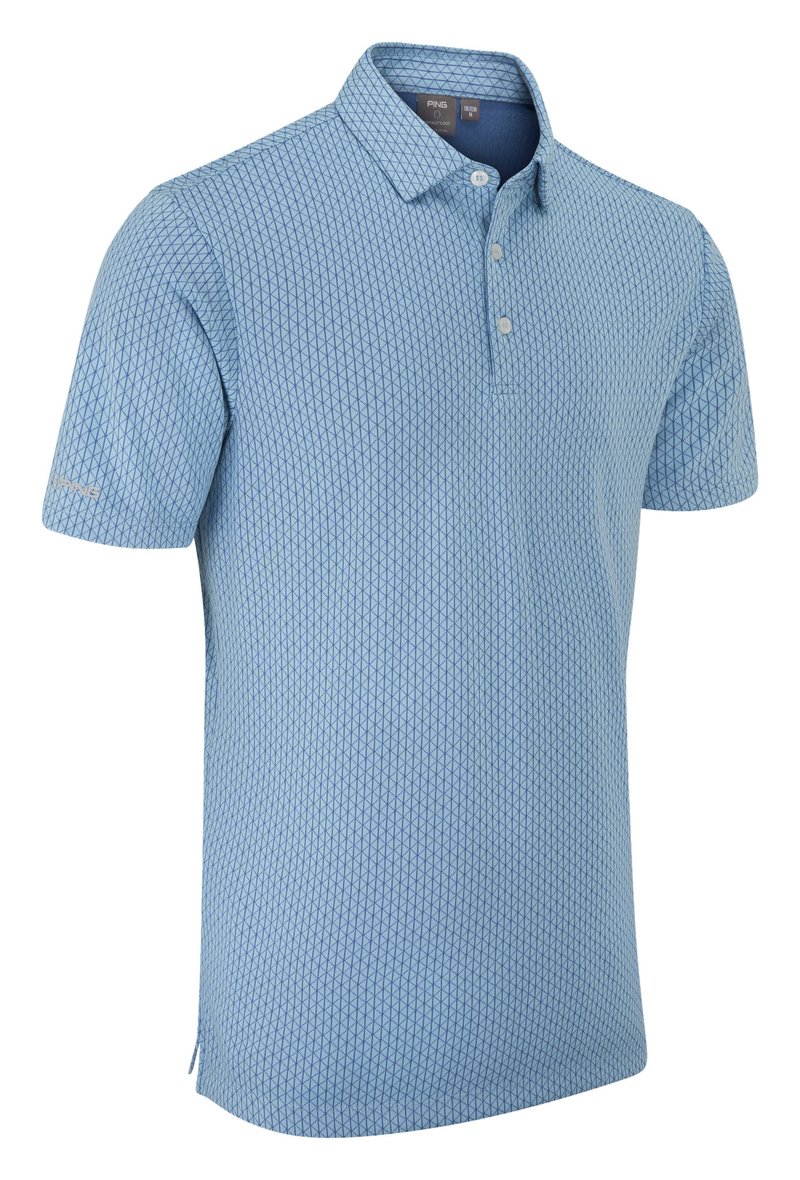 PING Hershel polo uomo, dusty blue multi