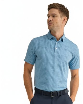 PING Hershel polo uomo, dusty blue multi