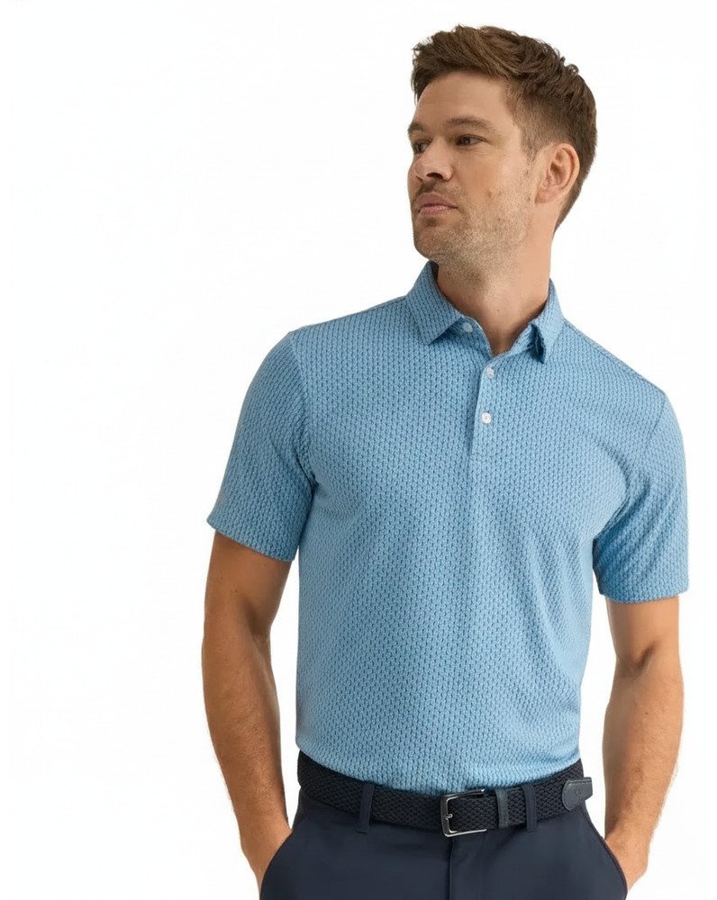PING Hershel polo uomo, dusty blue multi
