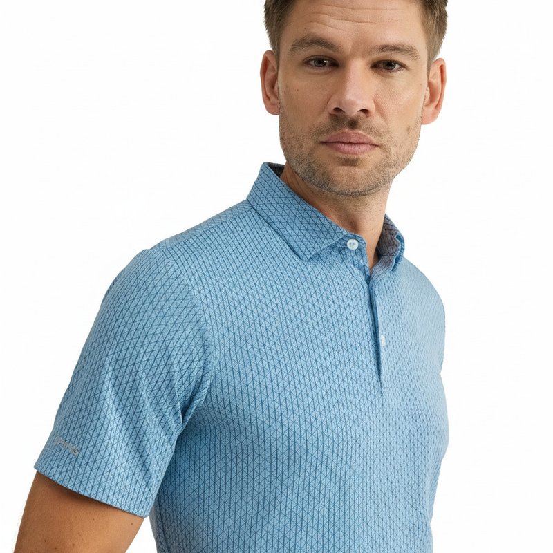 PING Hershel polo uomo, dusty blue multi