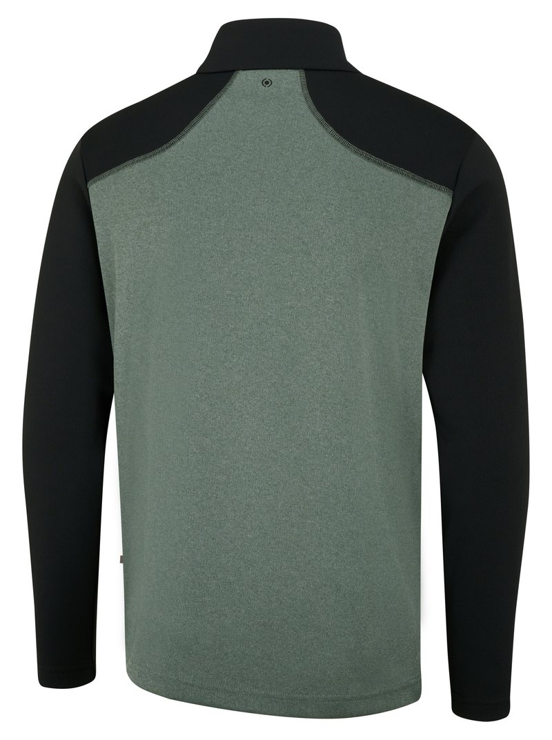 PING Ramsey half zip ribbed fleece felpa da uomo, laurel marl/black