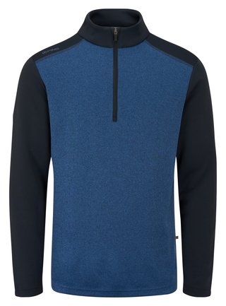 PING Ramsey half zip ribbed fleece pullover da uomo, inky marl/navy
