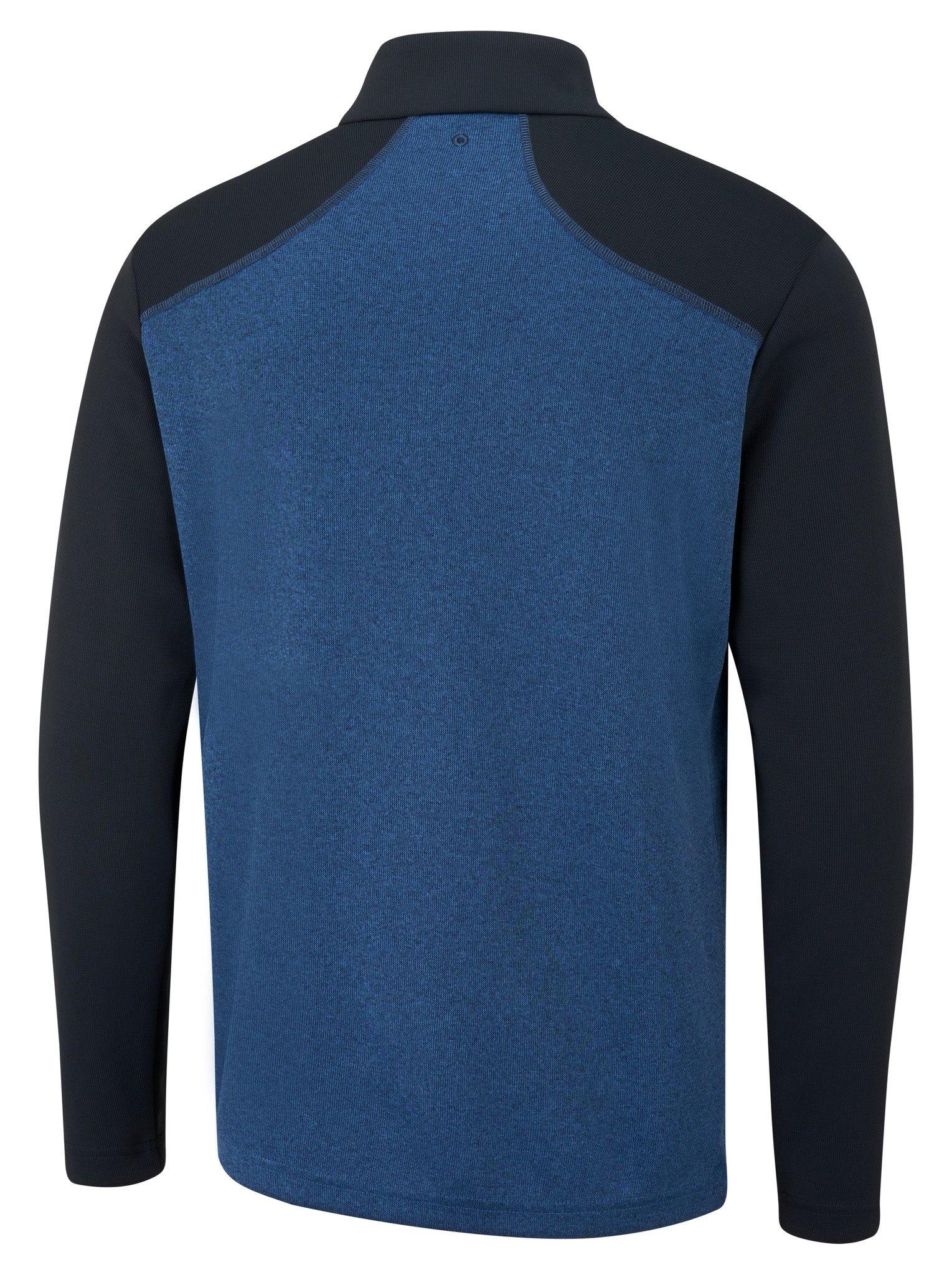 PING Ramsey half zip ribbed fleece pullover da uomo, inky marl/navy