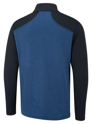 PING Ramsey half zip ribbed fleece pullover da uomo, inky marl/navy