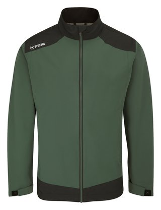 PING AquaDrive Waterproof giacca impermeabile da uomo, gorse green/black