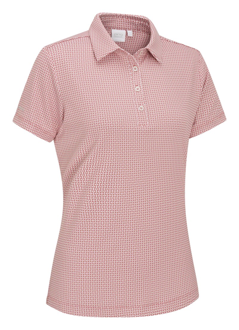 PING Mave polo da donna, coral blush/white