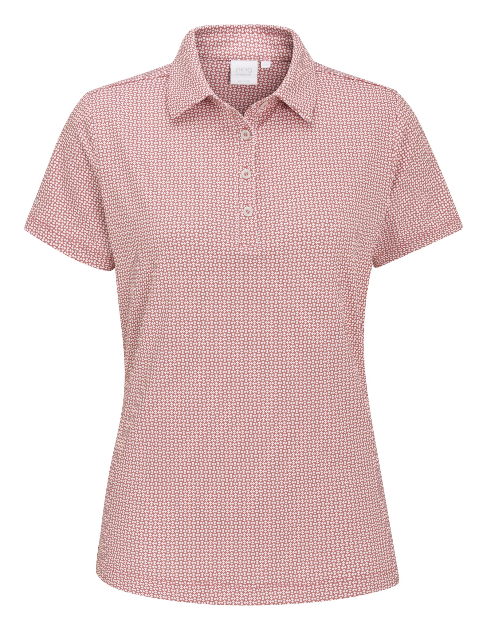 PING Mave polo da donna, coral blush/white