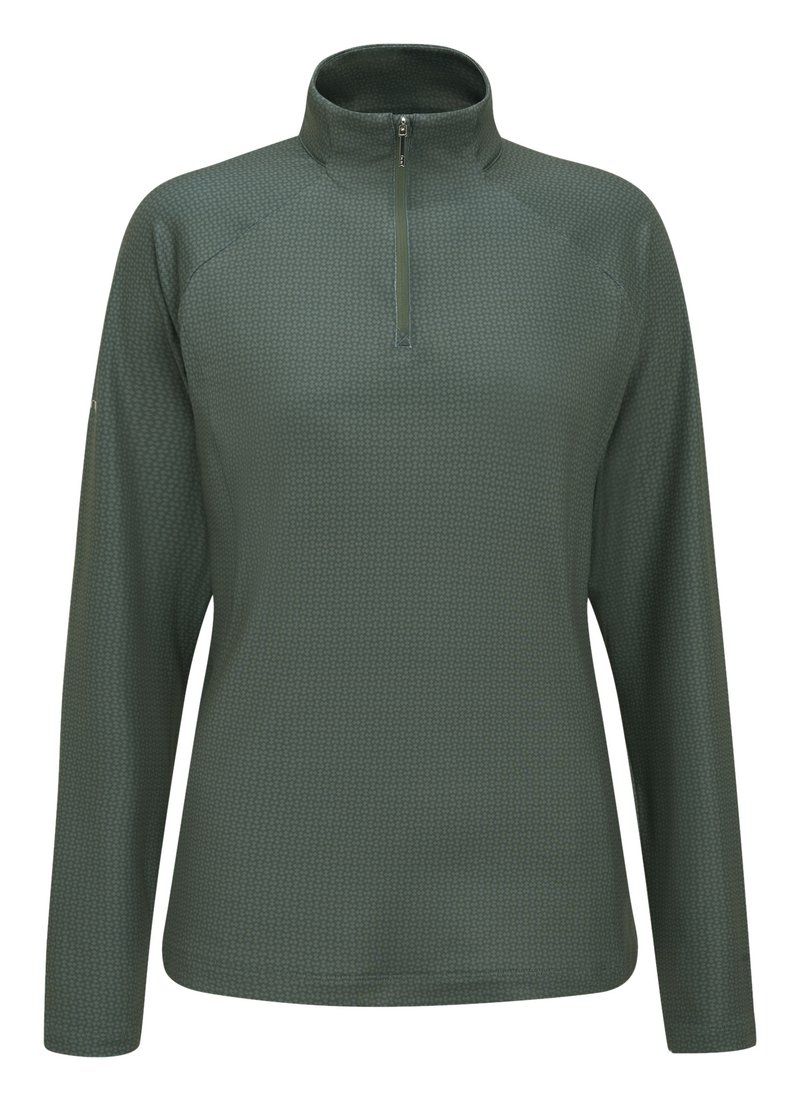 PING Jasmine Printed manica lunga da donna top, gorse green/laurel