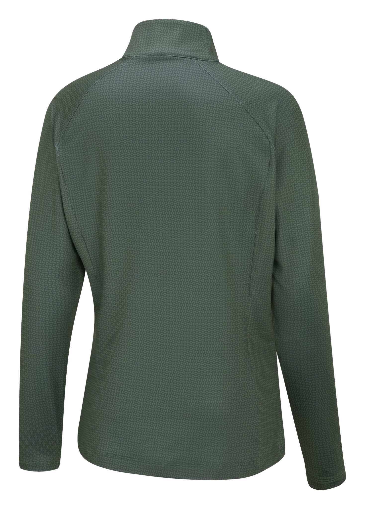 PING Jasmine Printed manica lunga da donna top, gorse green/laurel