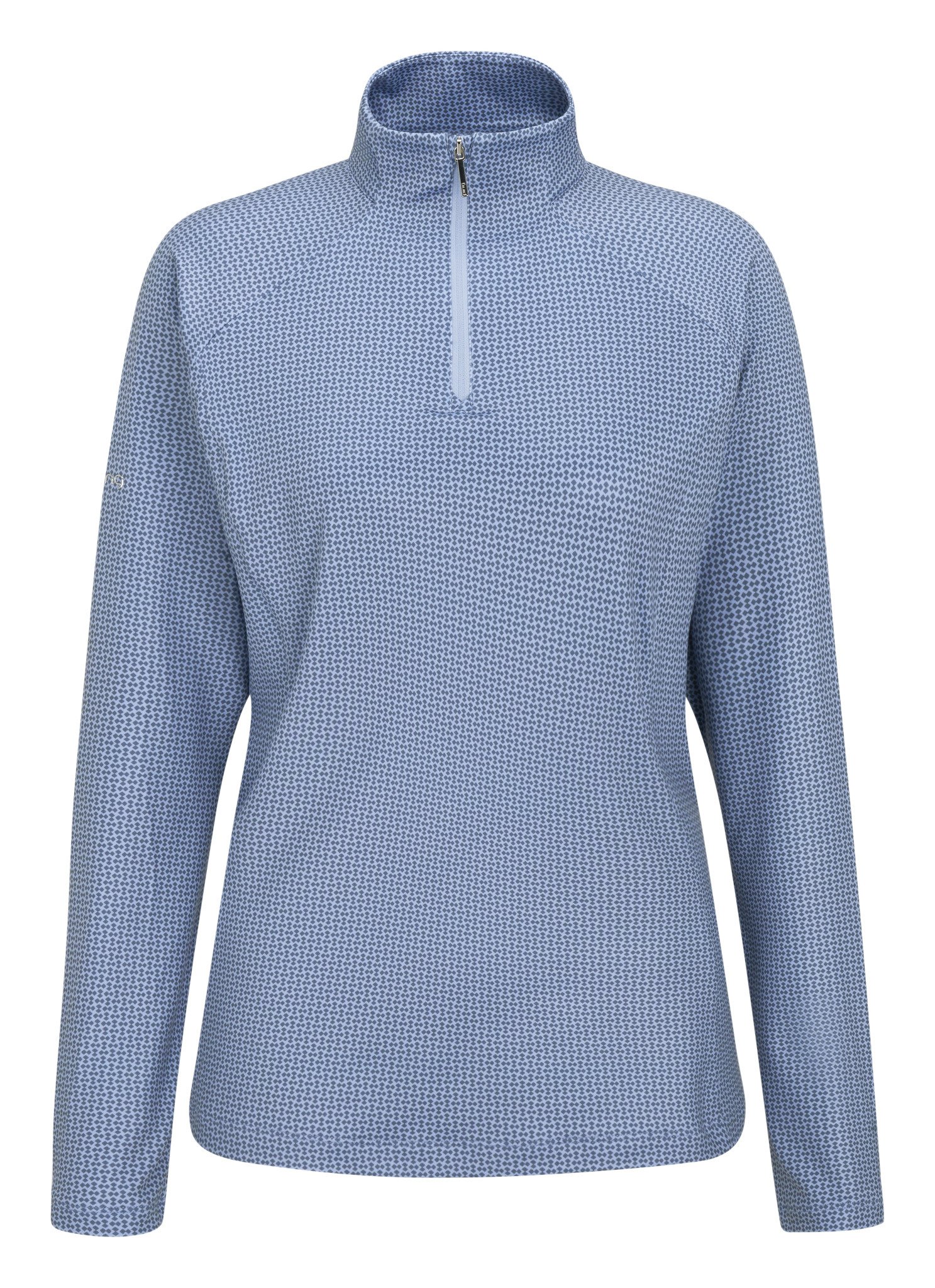 PING Jasmine Printed manica lunga da donna top, viola/blue indigo
