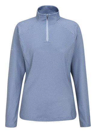 PING Jasmine Printed manica lunga da donna top, viola/blue indigo