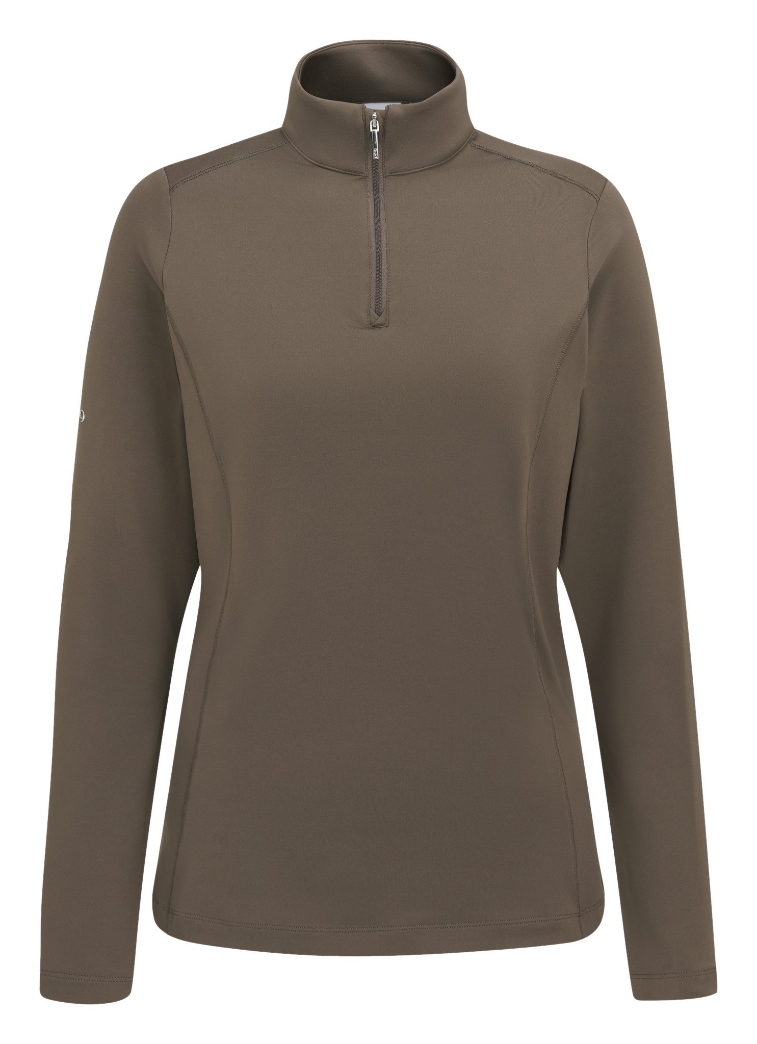 PING Aveline Half Zip da donna maglia a maniche lunghe, coffee