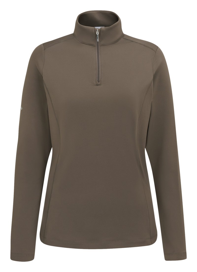 PING Aveline Half Zip da donna maglia a maniche lunghe, coffee
