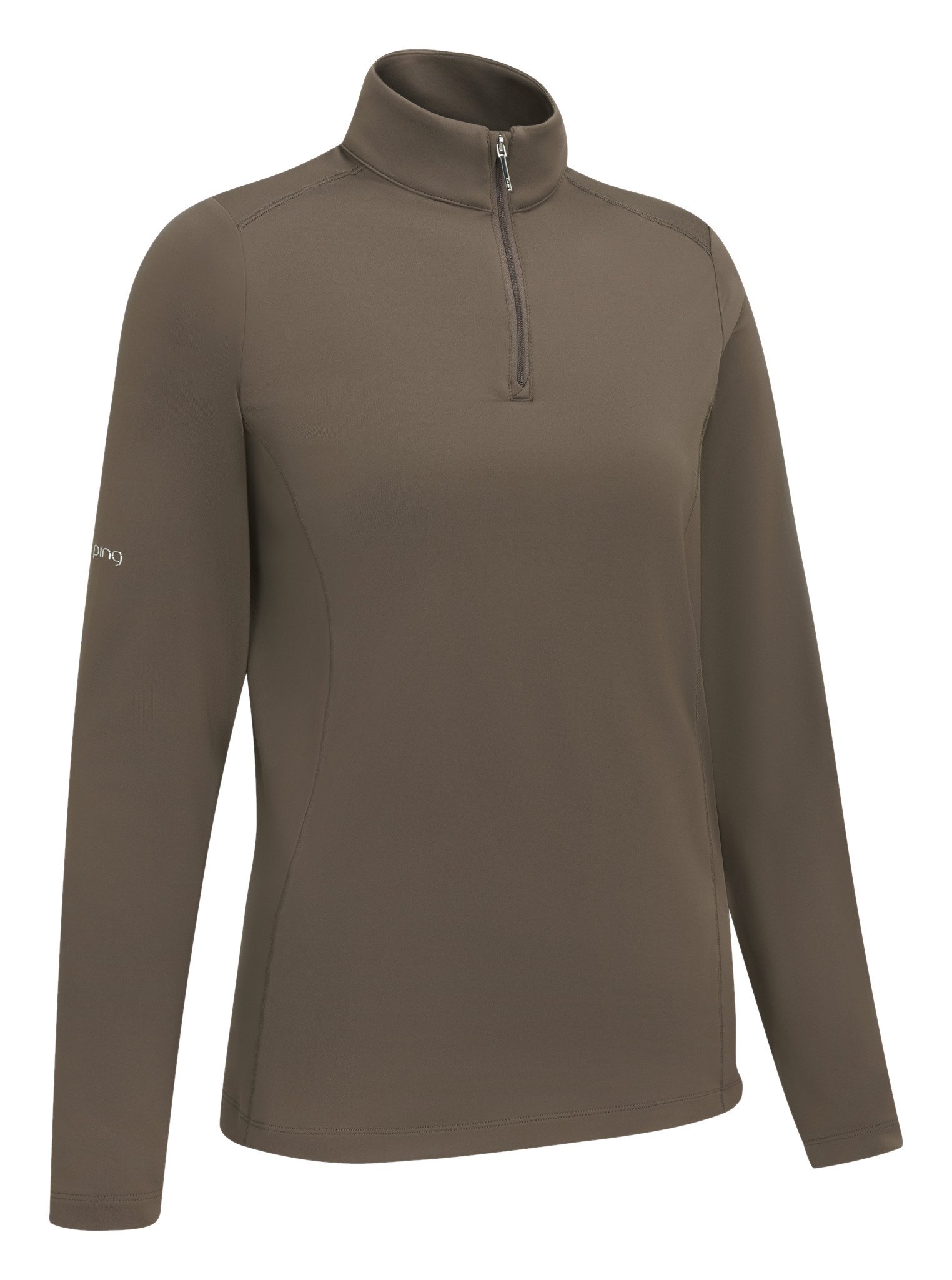 PING Aveline Half Zip da donna maglia a maniche lunghe, coffee