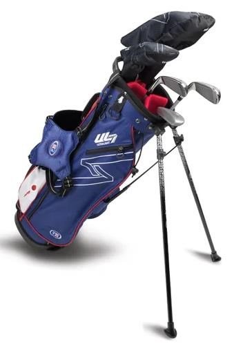 U.S. Kids Golf UL7-57 (145cm) W15 set da golf junior, grafite, stand bag, navy/rosso/bianco