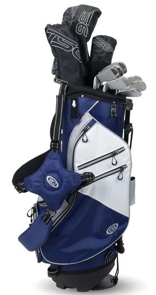U.S. Kids Golf TS6-48 (122cm) set golf junior, grafite, 10 club + stand bag, navy/white/grey