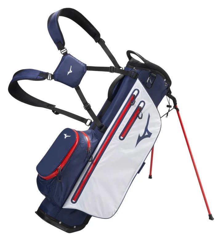 Mizuno BR-DRI stand bag, blu navy/rosso