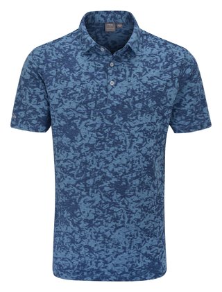 PING Marek Camo Jacquard polo uomo, infinity blue multi