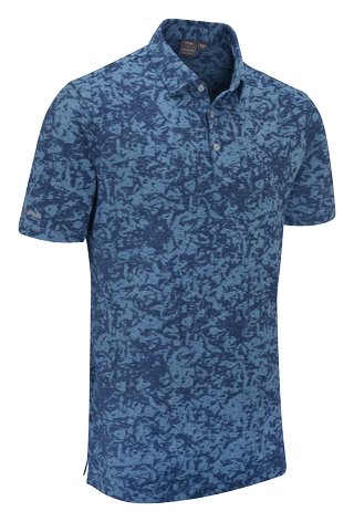 PING Marek Camo Jacquard polo uomo, infinity blue multi