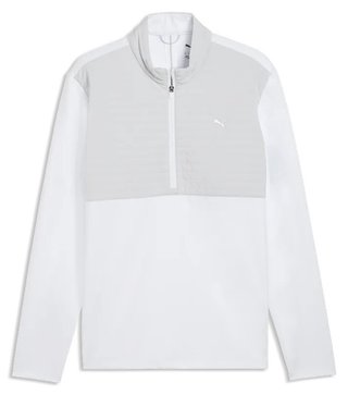 Puma Cloudspun Tech Hybrid 1/2 Zip giacca uomo, white glow/platino grey