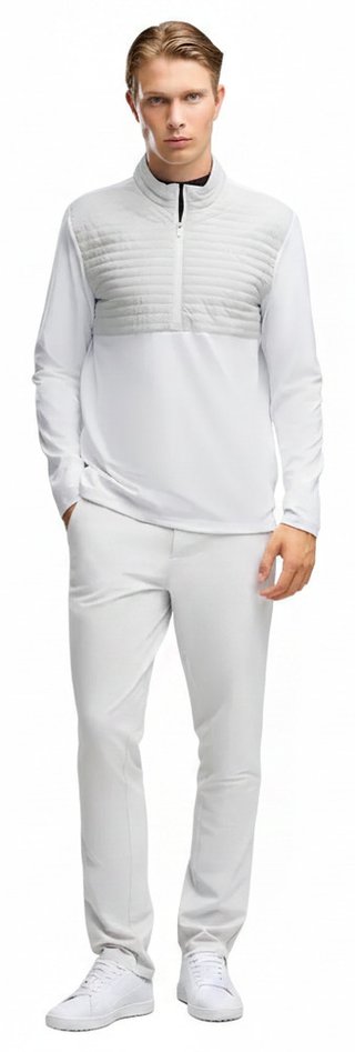 Puma Cloudspun Tech Hybrid 1/2 Zip giacca uomo, white glow/platino grey