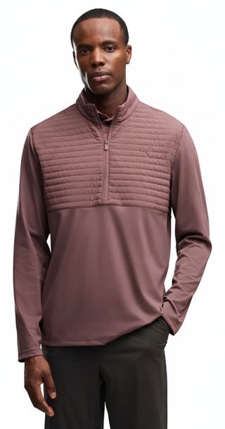 Puma Cloudspun Tech Hybrid 1/2 Zip giacca da uomo, rich cocoa