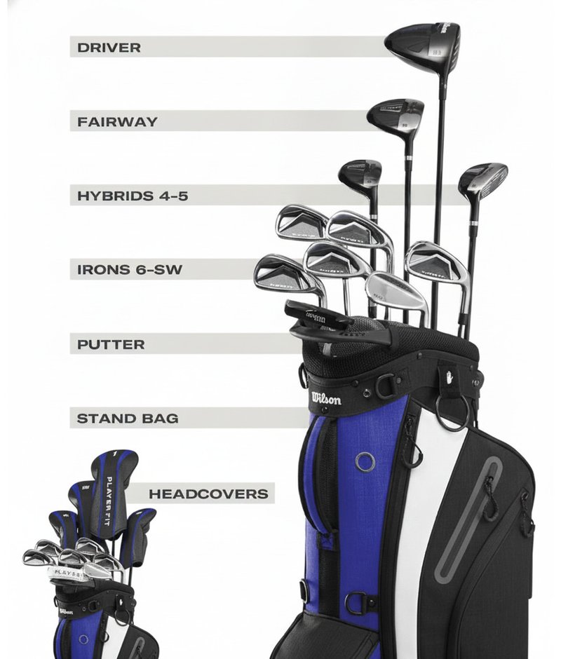 Wilson PlayerFit Premium set golf da uomo, acciaio