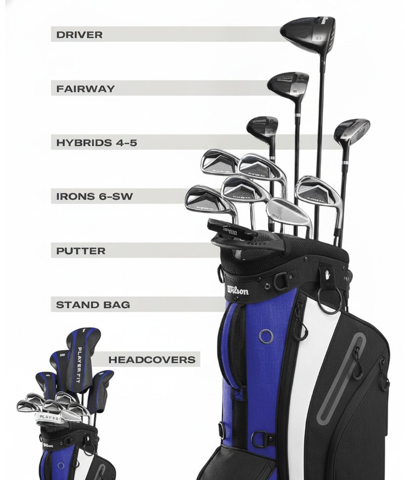 Wilson PlayerFit Premium set golf da uomo, acciaio