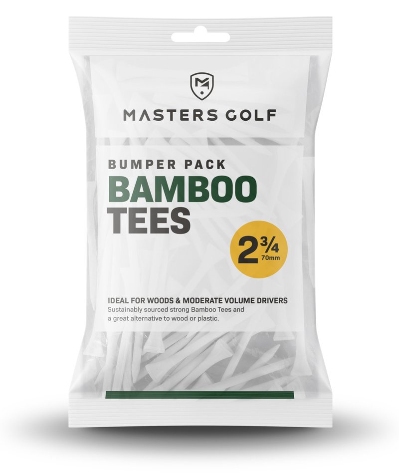 Masters Golf Bamboo Tees 70 mm (2 3/4"), Bumper Bag 110 tees, bianco