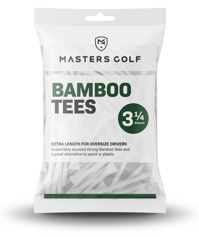 Masters Golf Bamboo Tees 83 mm (3 1/4"), 15 tees, bianco