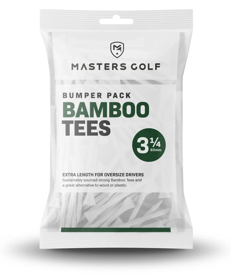Masters Golf Bamboo Tees 83 mm (3 1/4"), Bumper Bag 85 tees, bianco