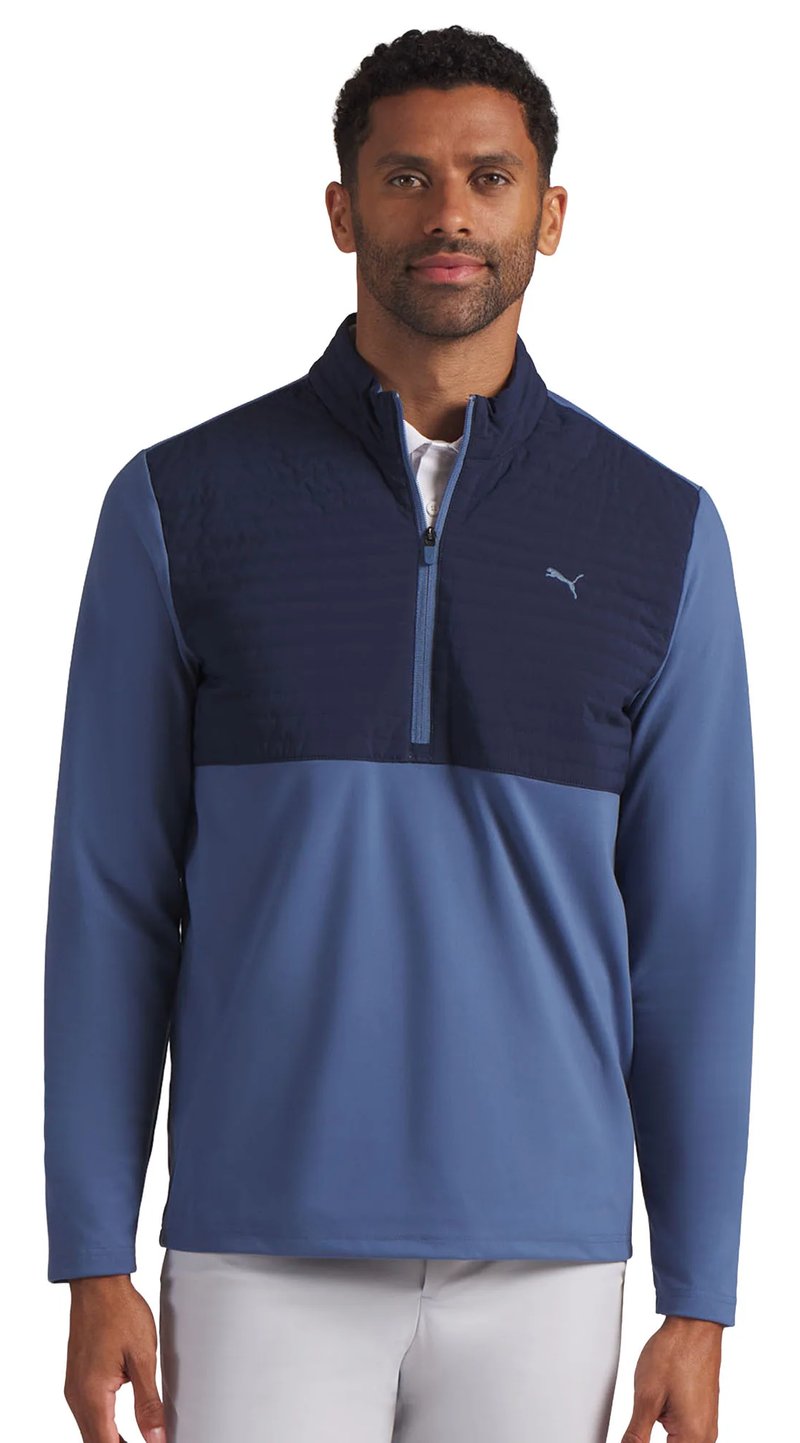 Puma Cloudspun Tech Hybrid 1/2-Zip felpa da uomo, deep navy
