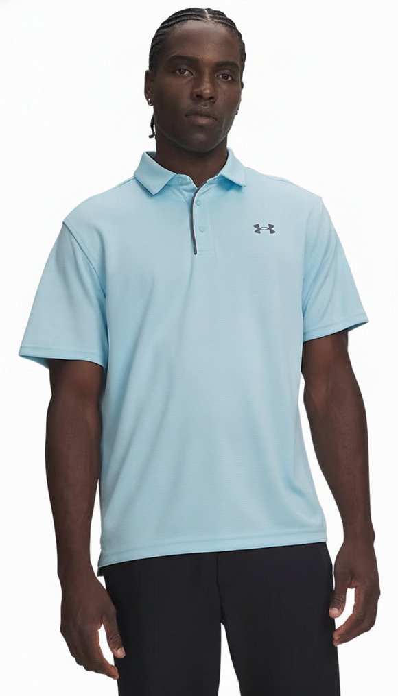 Under Armour Tech polo da uomo, opal blue/pitch gray